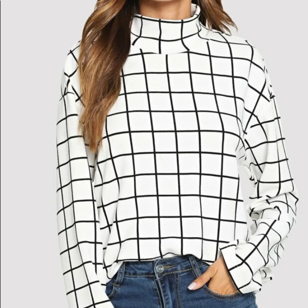Plaid Turtleneck